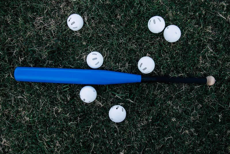 Baseball bat and balls.