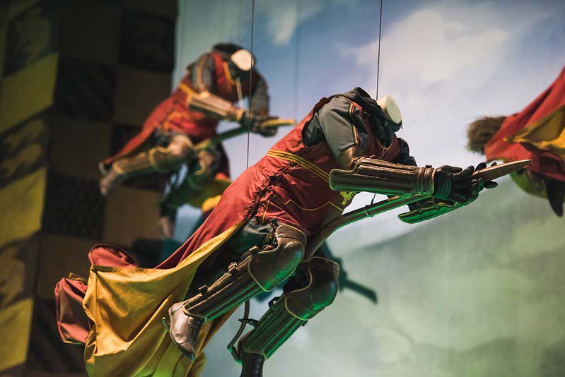 Playing quidditch at the Warner Bros. Studio Tour.