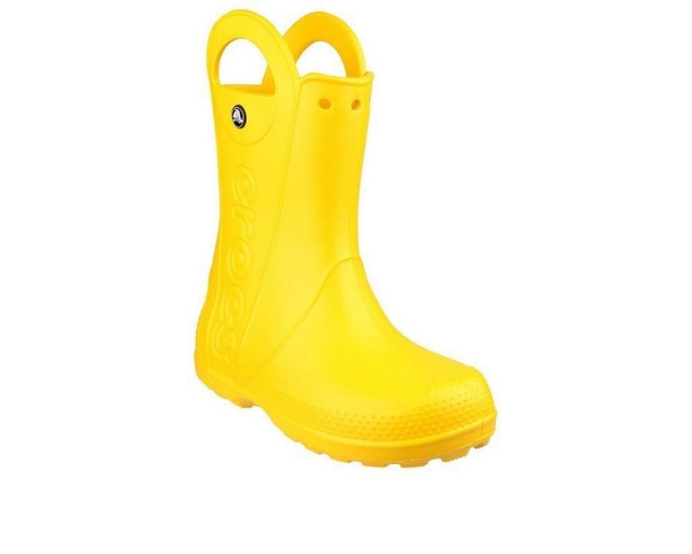 Yellow Crocs Handle It Wellies.