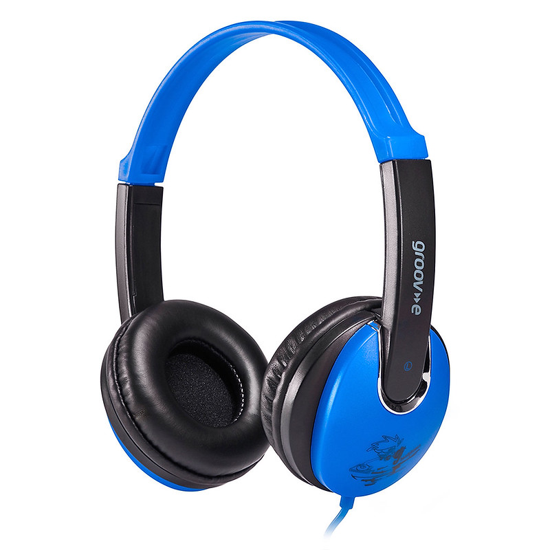 Blue and black Groov-e Kidz headphones.