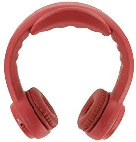 Red chunky headphones.