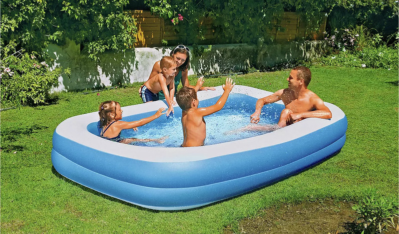 Family playing in the Chad Valley Family Swim Centre.