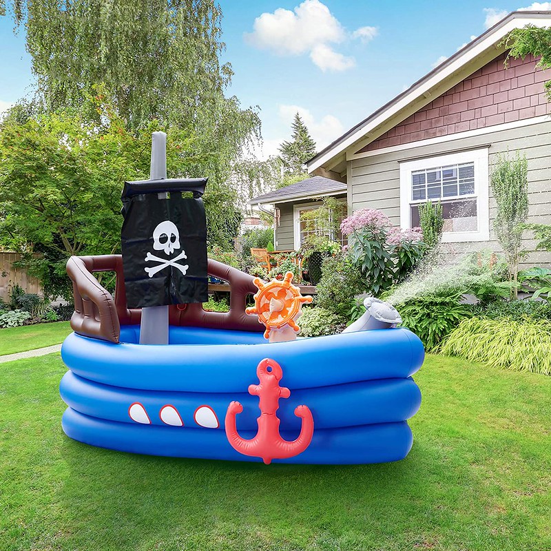 Pirate Water Play Boat in the garden