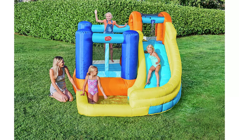 Children playing on the Chad Valley Inflatable Funhouse
