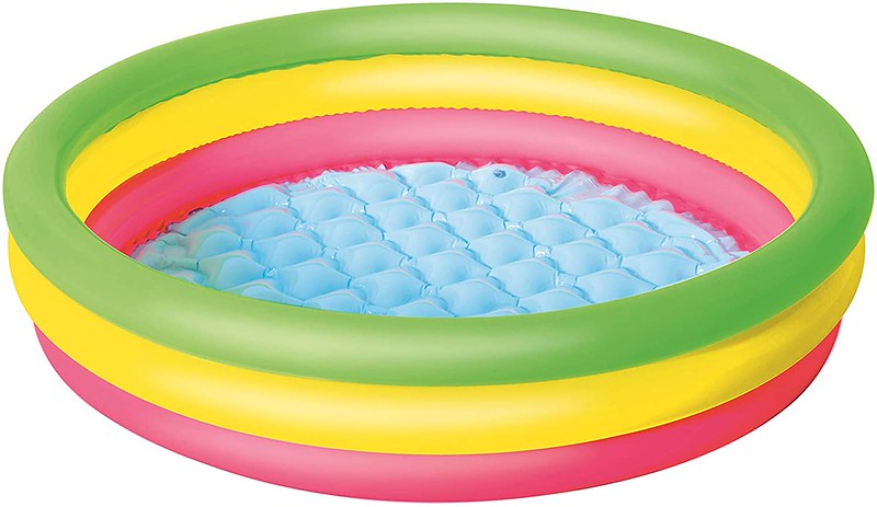 The Bestway Summer Set Paddling Pool in green, yellow and pink.