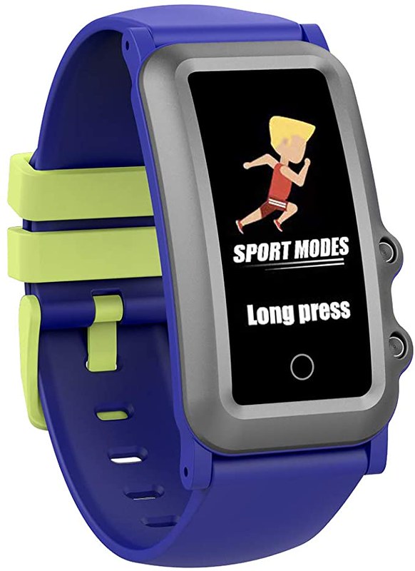 Blue and yellow Aupalla Kids Fitness Tracker.