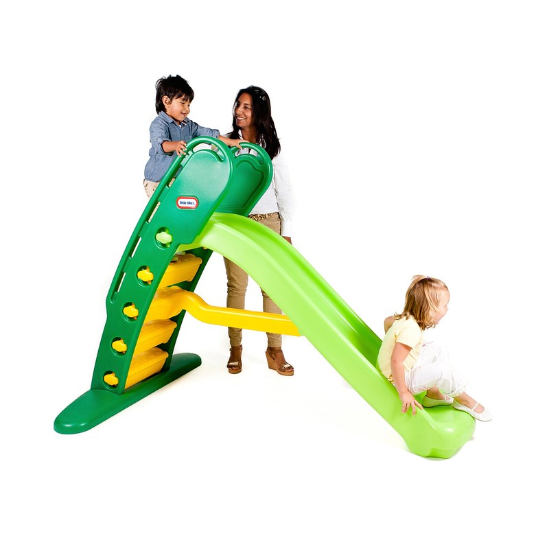 Mum and child playing on the Little Tikes Giant Slide.