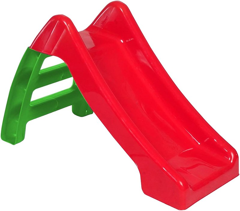 Red and green Kids Outdoor Plastic Slide.