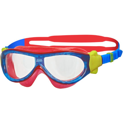 Brightly coloured red, yellow and blue Zoggs Kids Phantom Goggles.