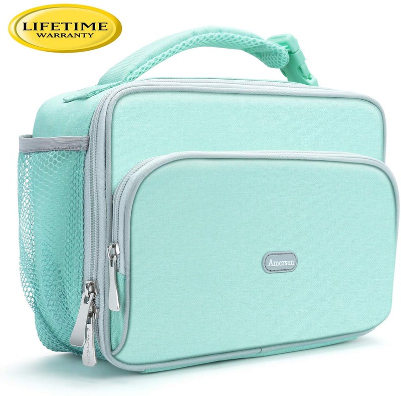 Pale green LL Bean Insulated Lunch Bag.