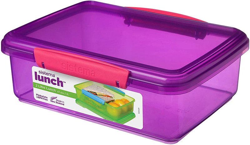 Purple Sistema 2 Litre Lunch Box.
