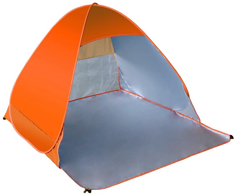 An orange Portable Cabana Family Beach Tent.