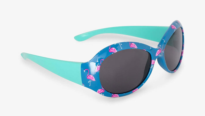 Hatley Fancy Flamingo Sunglasses with a flamingo pattern on the frame.