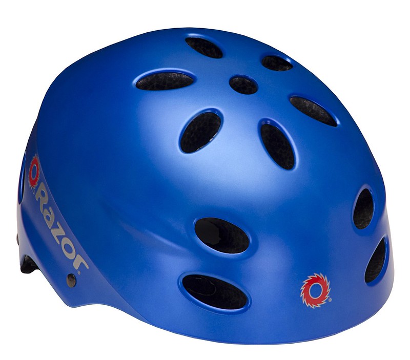 A blue Razor V-17 Multi-Sport Kids Bike Helmet.