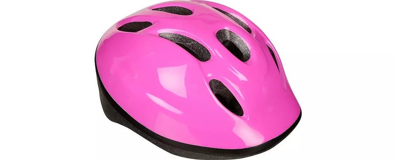 A pink Halfords Kids Bike Helmet.