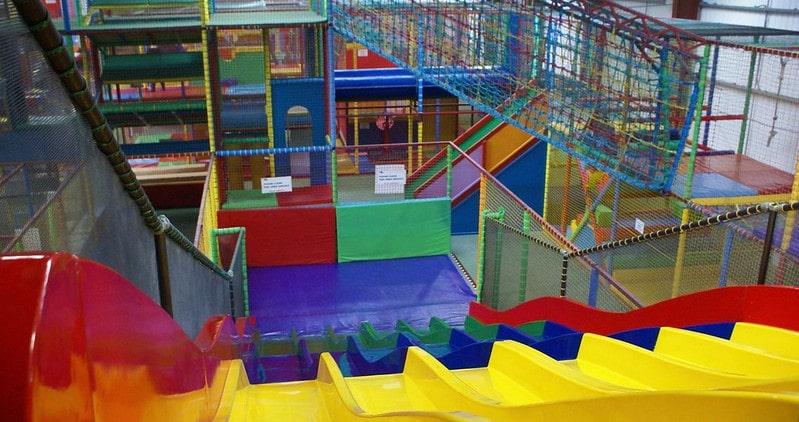 Colourful, multi-level soft play area at the Big Fun Hull.