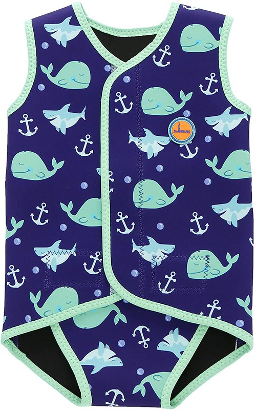 A Baby Swimming Wrap with a whale print.