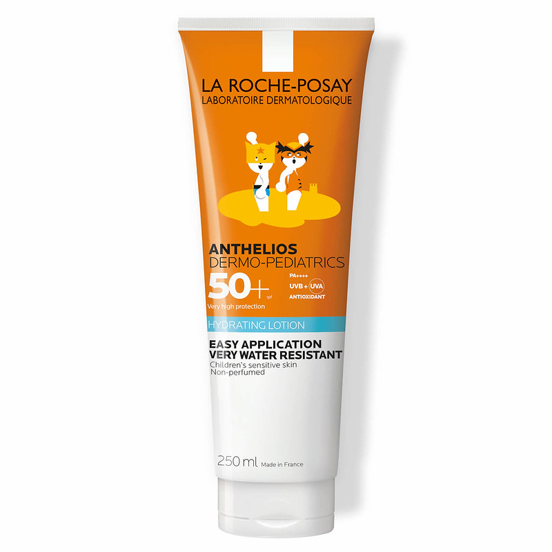 A La Roche-Posay Anthelios Dermo-Kids Sun Lotion SPF50+ tube.