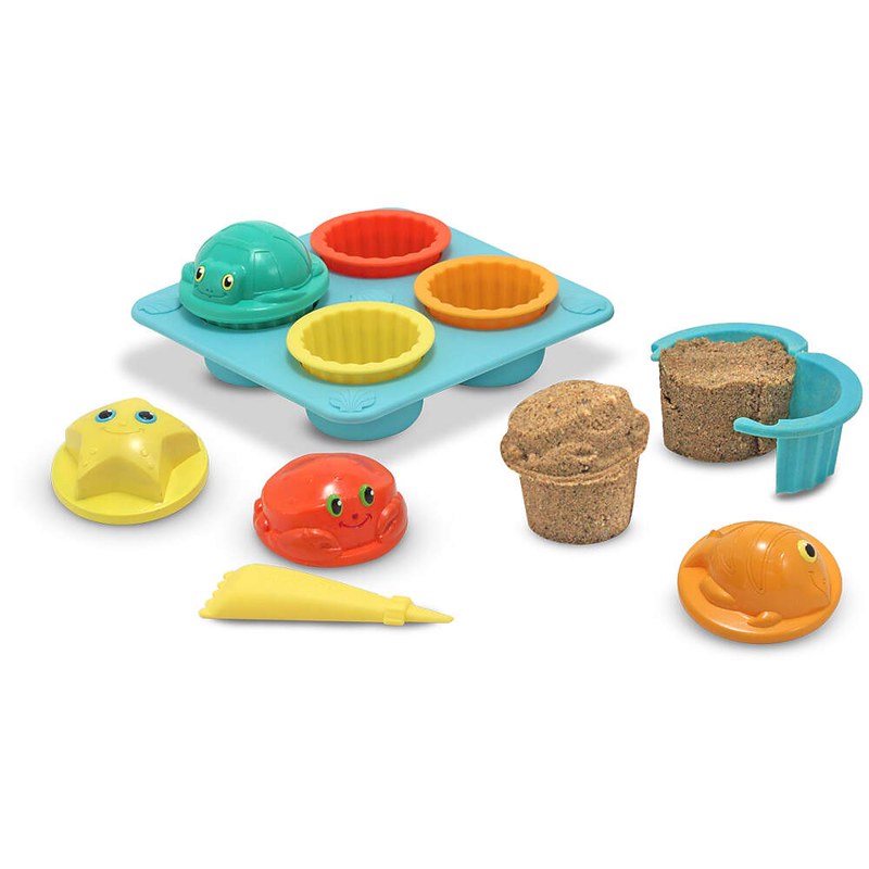 A Melissa & Doug Sand Cupcake Set.