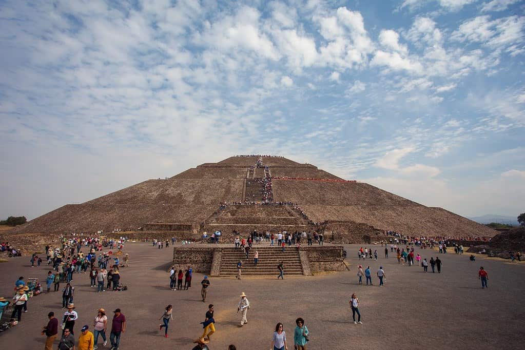 Teotihuacán, Aztec pyramid site in Mexico City.