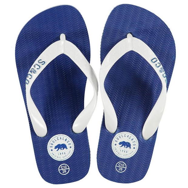 Blue and white Soulcal Maui Childrens Flip Flops.