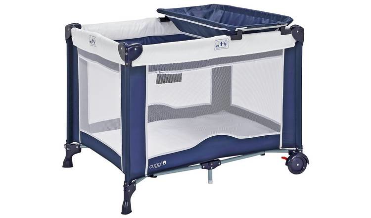 Navy blue Cuggl Deluxe Travel Cot And Changer Unit.