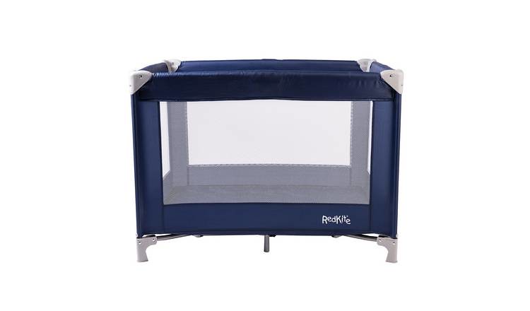 Navy blue Sleeptight Ship Ahoy Red Kite Travel Cot.