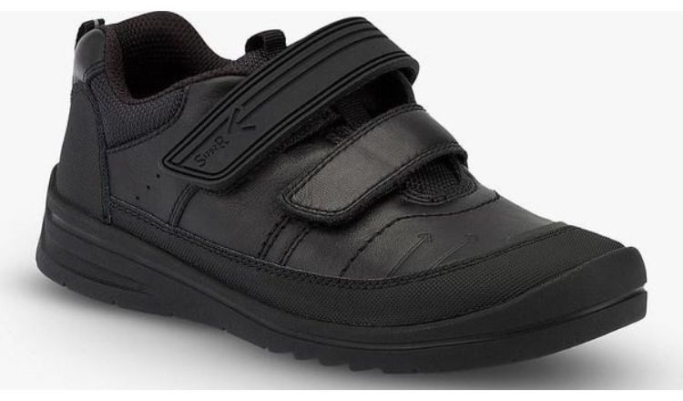Start Rite Bolt Black Leather Riptape school shoes.