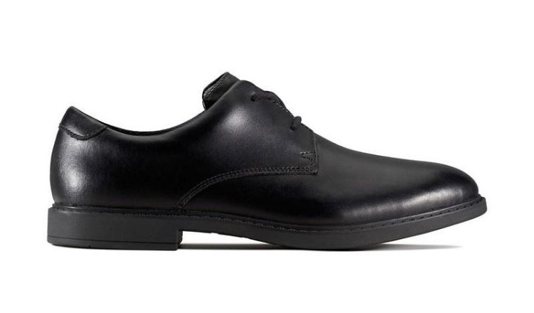 Clarks Scala Loop Youth Black Leather Shoes.