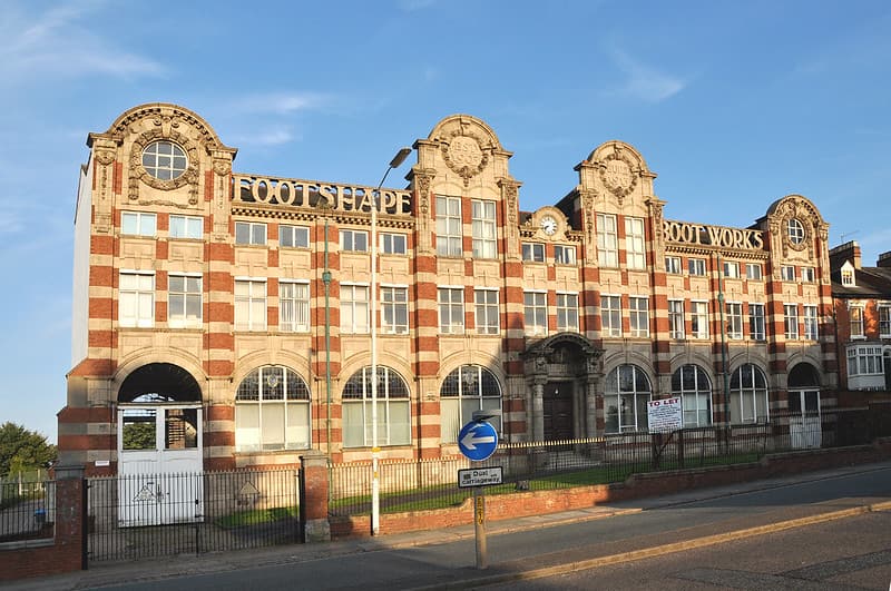 Barratts factory building from the front.