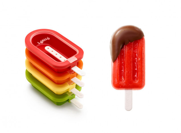 Rainbow ice lolly moulds.