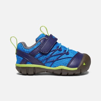 Blue and green toddler walking boot.