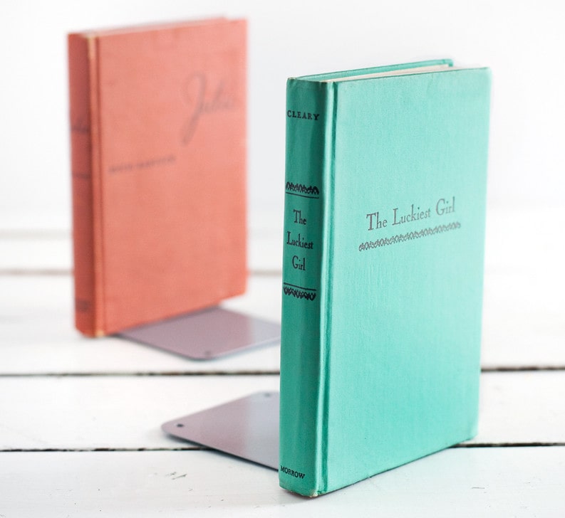 Two books made into 'invisible' bookends.