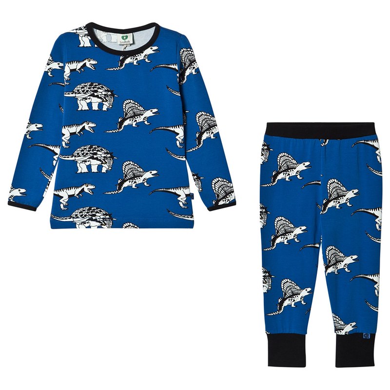 Småfolk Deep Blue Dinosaur Pyjama Set.