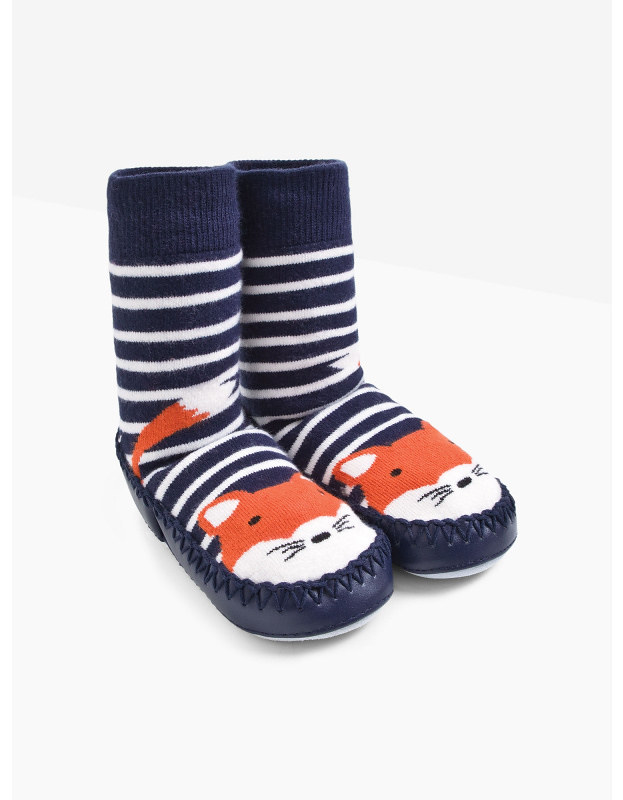 Fox Moccasin Slipper Socks.