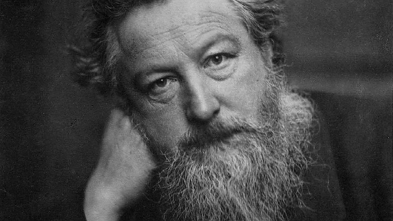 Black and white picture of William Morris.