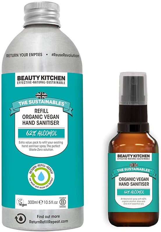 Beauty Kitchen Refillable Organic Hand Sanitiser.