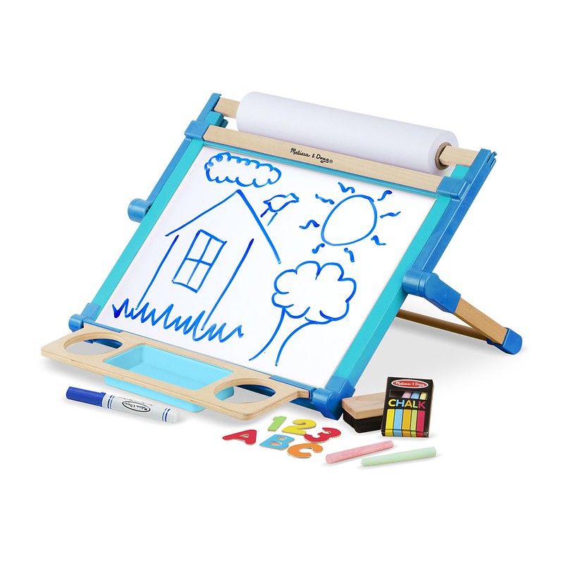 Melissa and Doug Wooden Double-Sided Tabletop Easel.