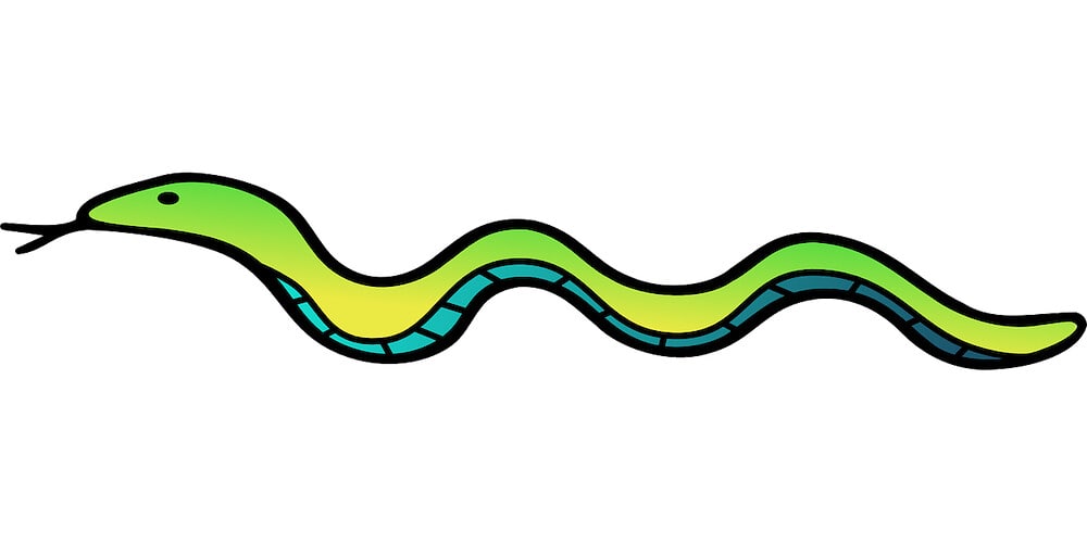Cartoon drawing of a snake.