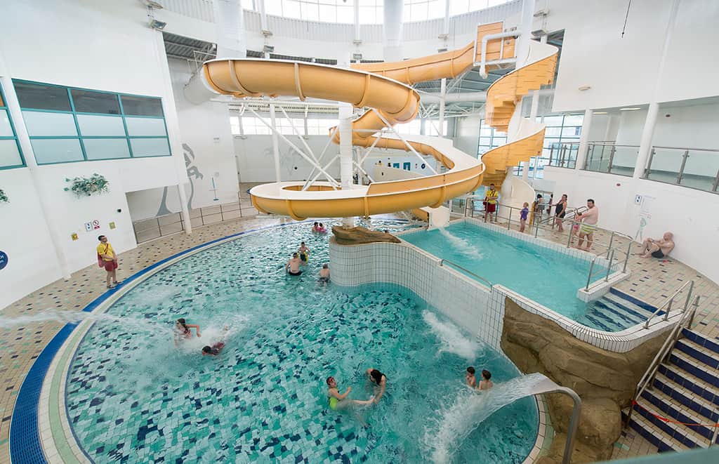 Twisting slide at Harpers Water Park.