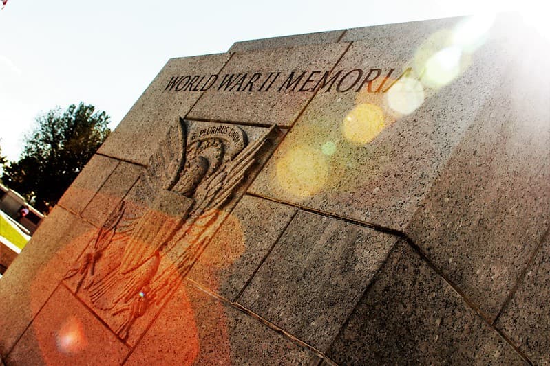 A World War 2 memorial stone.