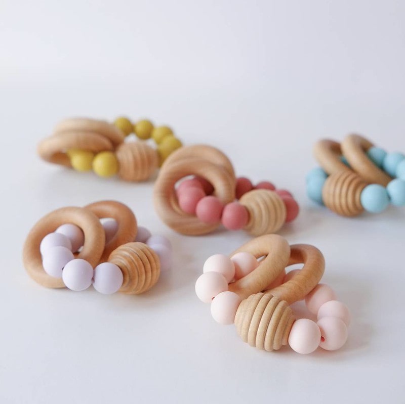 Blossom And Bear Beehive Wooden Teething Toy.