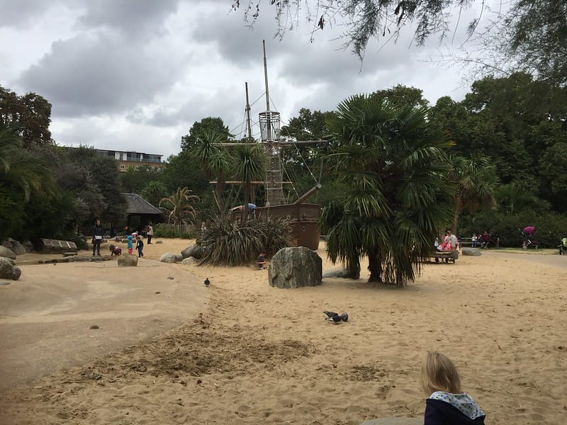 Pirate ship at the Princess Diana Memorial Playground in Hyde Park.
