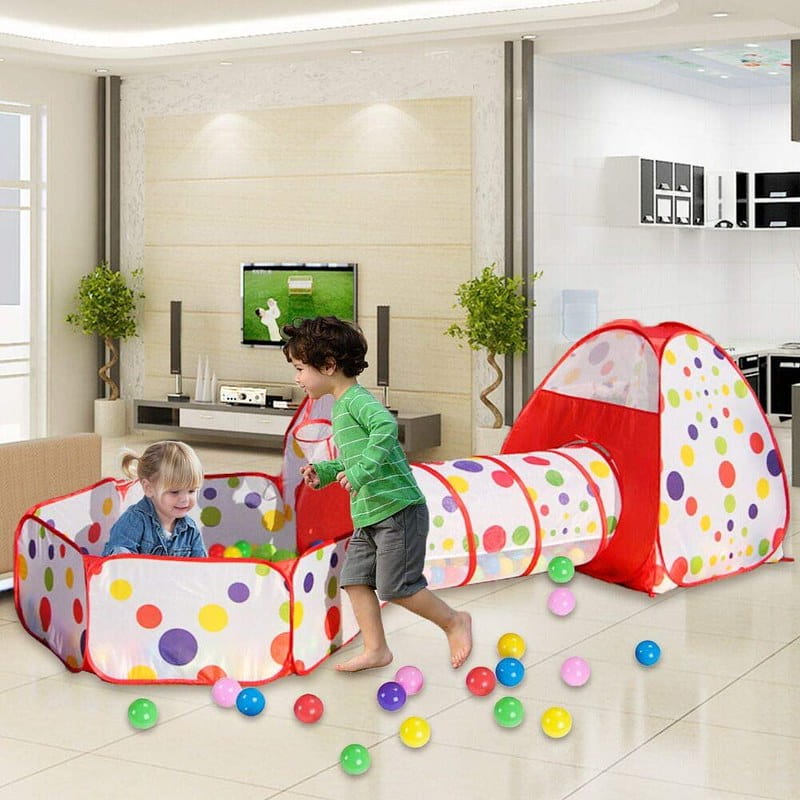 Kids playing in the Maikehigh Play Tunnel And Play Tent.
