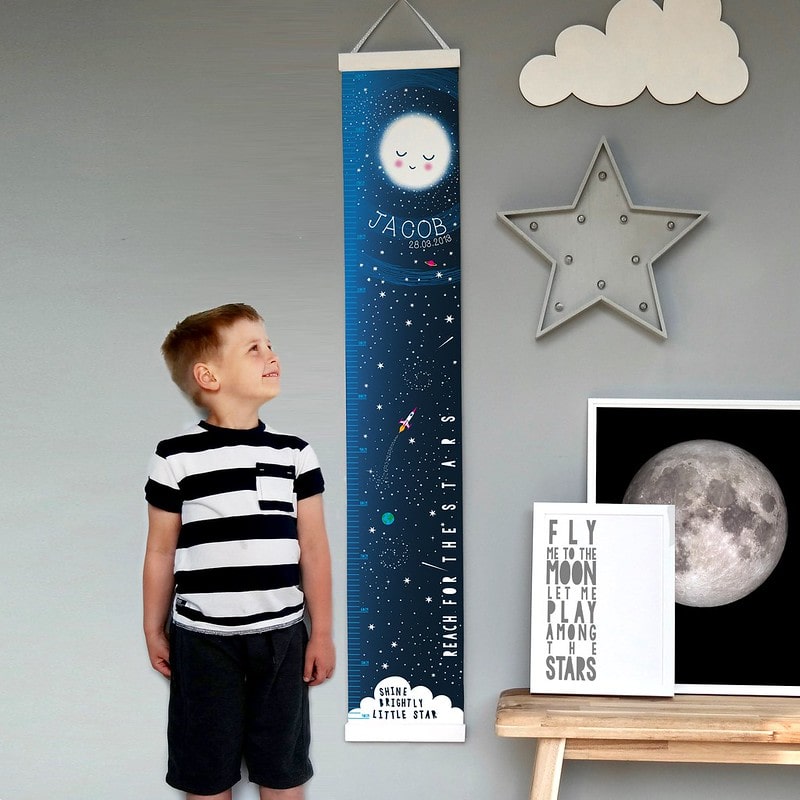 Pepper Print Shop Personalised Reach For The Stars Space Height Chart.