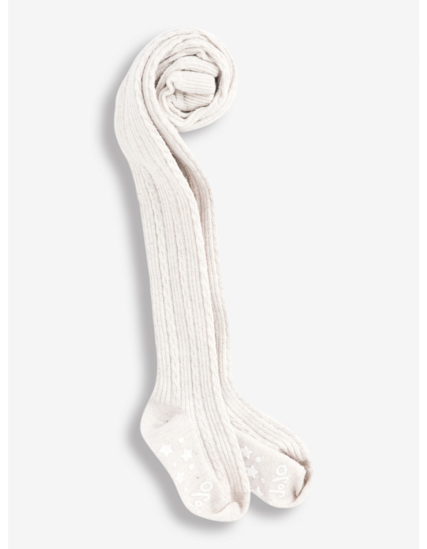JoJo Maman Bébé Girls' Cotton Rich Cable Tights.
