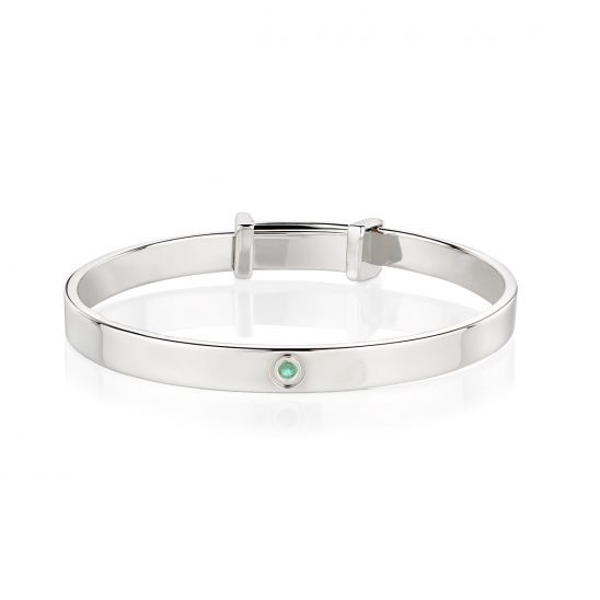 Molly Brown Personalised May Birthstone Christening Bangle.