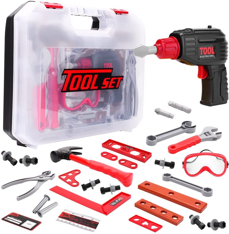 Toy Choi's 37 Pcs Kids' Pretend Play Tool Kit.