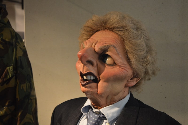 Mock up of Margaret Thatcher's head.