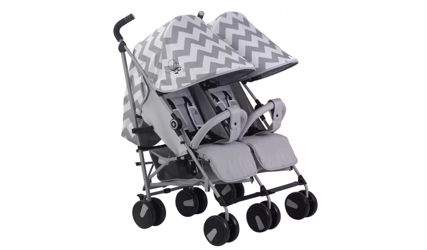 My Babiie Billie Faiers MB22 Chevron Double Pushchair.